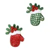 New European and American Christmas gloves, brooches, best-selling water diamonds, hand-dripping oil brooches, suits, overcoats, clothing accessories undefined